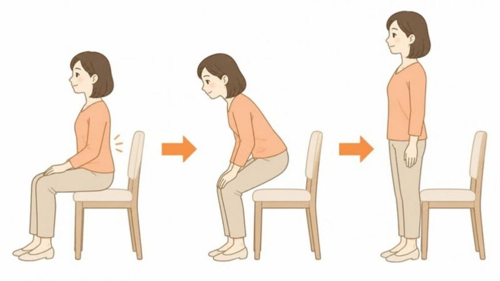 ぎっくり腰で痛いときの椅子からの立ち上がり方