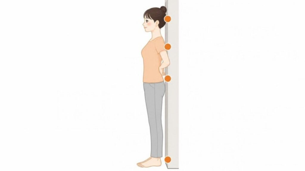 壁を使った姿勢セルフチェック