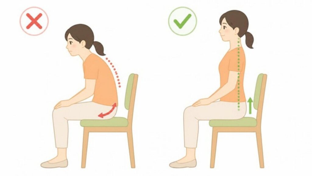 骨盤を立てた座り方