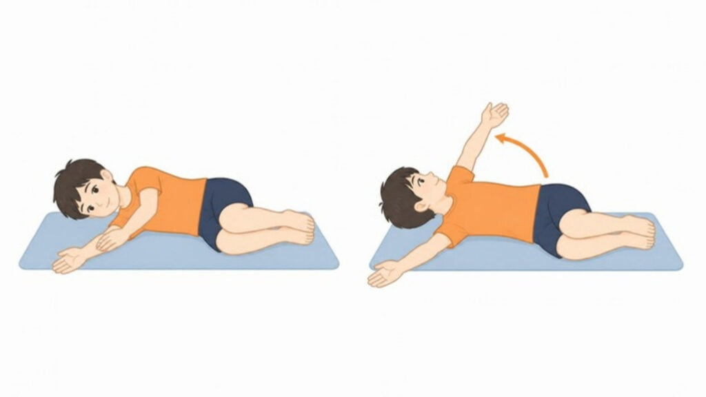 胸と肩甲骨をひらくオープンブック