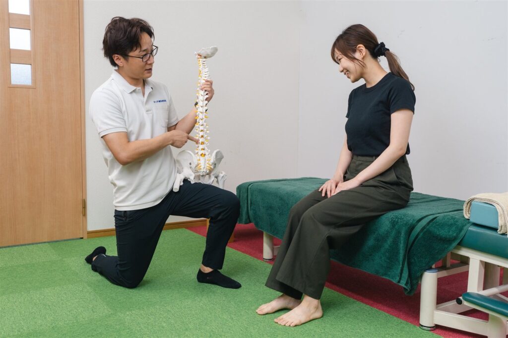 理学療法士による体の状態の説明
