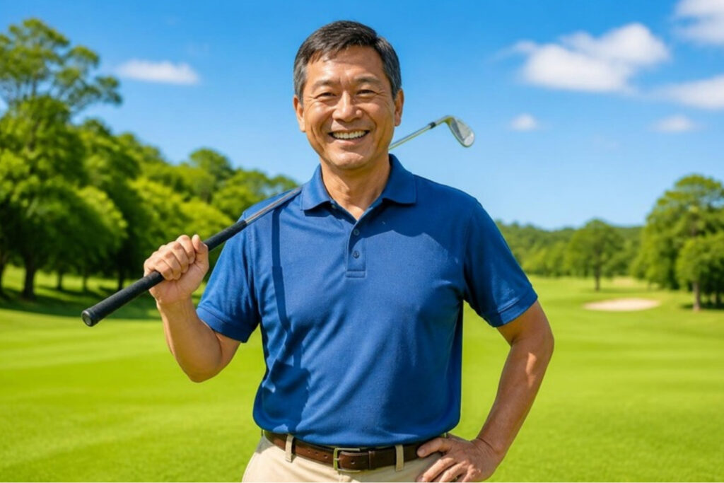 ゴルフを楽しむ50代男性のイメージ