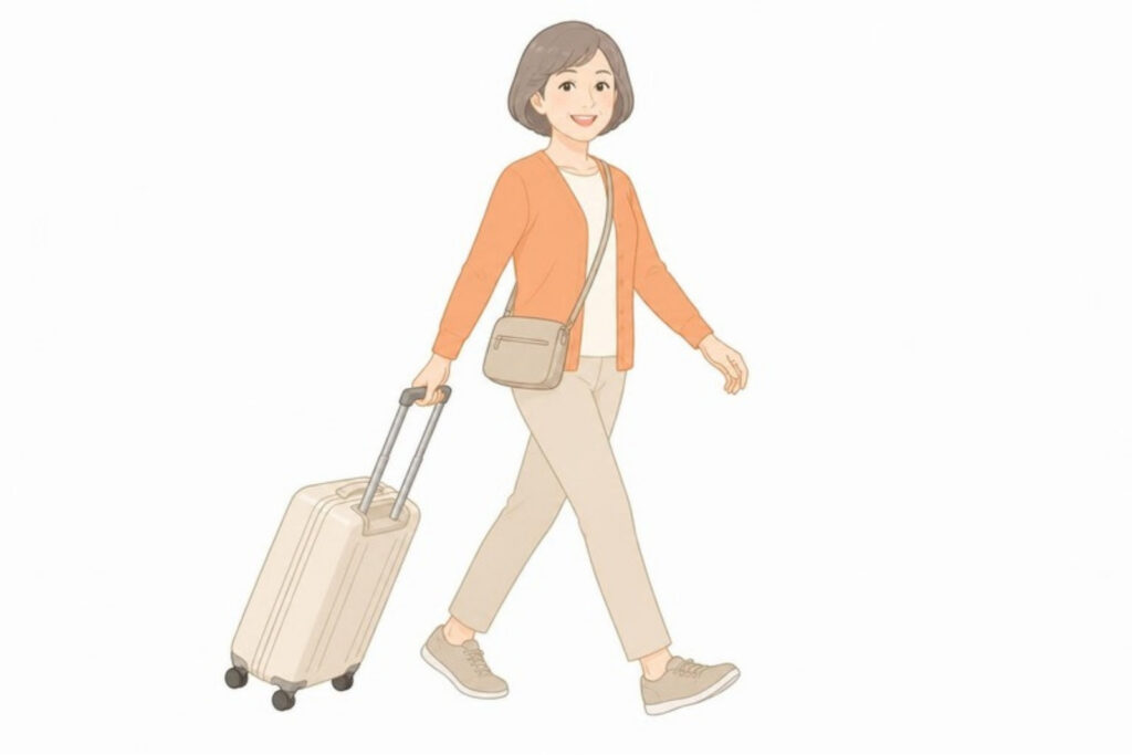 元気に歩く60代女性のイメージ