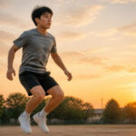 ジャンプの練習をする高校生のイメージ