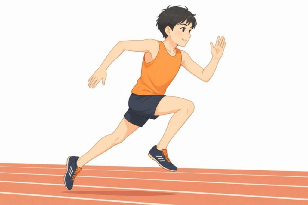 思いきり走る短距離選手のイメージ