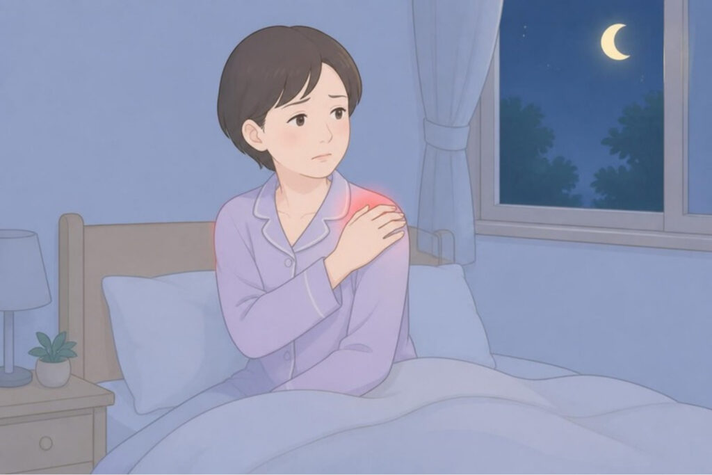 夜、肩の痛みで目が覚める