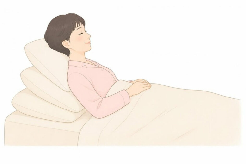 頭を高くして寝る