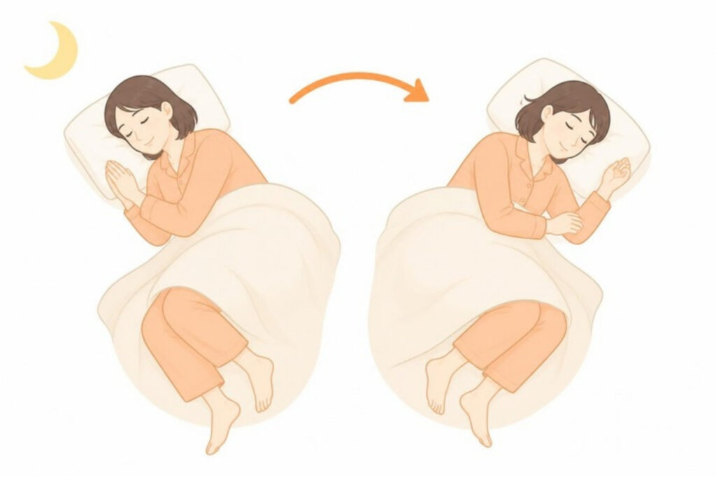 眠っているあいだに寝返りをうつ